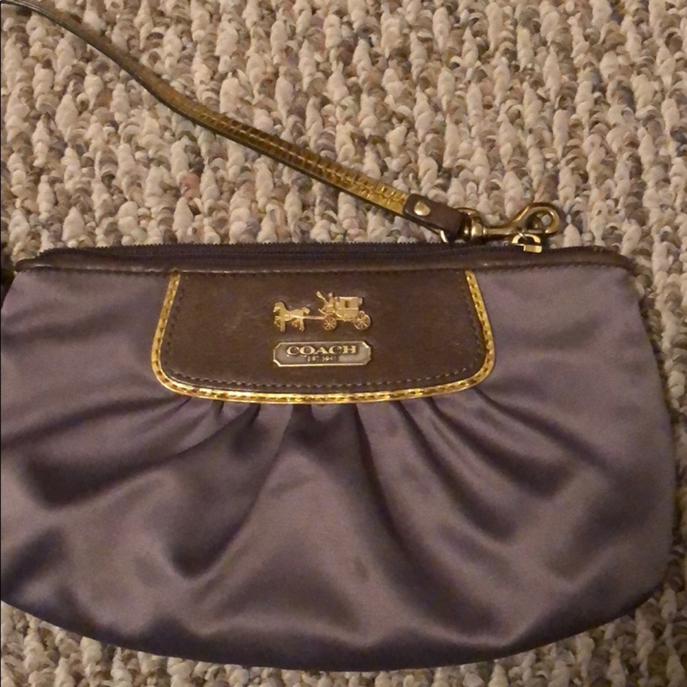 Silver Coach Wristlet